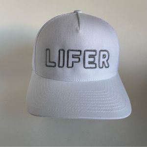Lifer Trucker Cap The Classics Yupoong Embroidery Adjustable Snap Back Hat White